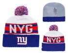 NY Giants Team Logo Royal Pom Knit Hat YD