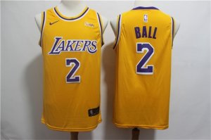 Lakers #2 Lonzo Ball Gold 2018-19 Nike Swingman Jersey
