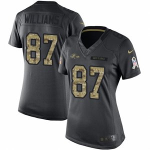 Womens Nike Baltimore Ravens #87 Maxx Williams Limited Black 2016 Salute to Service NFL Jersey