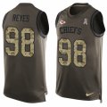 Mens Nike Kansas City Chiefs #98 Kendall Reyes Limited Green Salute to Service Tank Top NFL Jersey