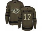 Men Adidas Nashville Predators #17 Scott Hartnell Green Salute to Service Stitched NHL Jersey