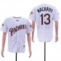 Padres #13 Manny Machado White 50th Anniversary Patch Turn Back The Clock Jersey