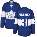 Mens Reebok Toronto Maple Leafs #31 Frederik Andersen Authentic Royal Blue 2017 Centennial Classic NHL Jersey