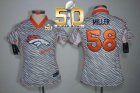 Women Nike Broncos #58 Von Miller Zebra Super Bowl 50 Stitched Jersey