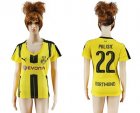 Womens Dortmund #22 Pulisic Home Soccer Club Jersey