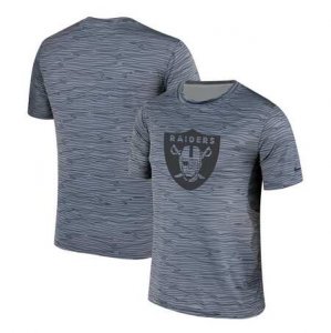 Men\'s Oakland Raiders Nike Gray Black Striped Logo Performance T-Shirt