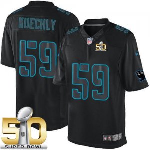 Nike Carolina Panthers #59 Luke Kuechly Black Super Bowl 50 Men\'s Stitched NFL Impact Limited Jersey