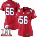 Womens Nike New England Patriots #56 Andre Tippett Elite Red Alternate Super Bowl LI 51 NFL Jersey