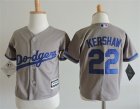 Dodgers #22 Clayton Kershaw Gray Toddler Cool Base Jersey