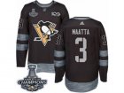 Mens Adidas Pittsburgh Penguins #3 Olli Maatta Authentic Black 1917-2017 100th Anniversary 2017 Stanley Cup Champions NHL Jersey