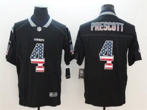 Nike Cowboys #4 Dak Prescott Black USA Flag Fashion Color Rush Limited Jersey