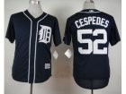 Detroit Tigers #52 Yoenis Cespedes Navy Blue Cool Base Stitched Baseball Jersey