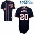Mens Majestic Washington Nationals #20 Daniel Murphy Authentic Navy Blue Alternate 2 Cool Base MLB Jersey