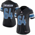 Women's Nike Detroit Lions #64 Travis Swanson Limited Black Rush NFL Jersey