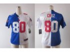 Nike Women New York Giants #80 Victor Cruz white-blue jerseys[Elite split]