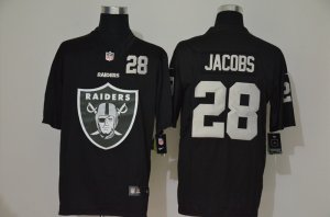 Nike Raiders #28 Josh Jacobs Black Team Big Logo Number Vapor Untouchable Limited