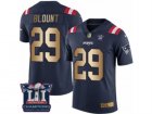 Mens Nike New England Patriots #29 LeGarrette Blount Limited Navy Gold Rush Super Bowl LI Champions NFL Jersey