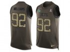 Mens Nike New York Jets #92 Leonard Williams Limited Green Salute to Service Tank Top NFL Jersey