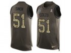 Mens Nike Indianapolis Colts #51 John Simon Limited Green Salute to Service Tank Top NFL Jersey