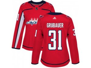 Women Adidas Washington Capitals #31 Philipp Grubauer Red Home Authentic Stitched NHL Jersey