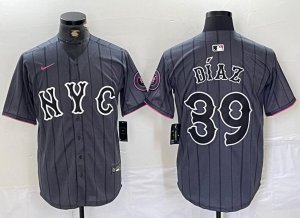 Mets #39 Edwin Diaz Gray Nike 2024 City Connect Cool Base Jersey