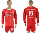 2017-18 Bayern Munich 19 RUDY Home Long Sleeve Soccer Jersey