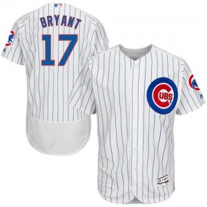 2016 Men Chicago Cubs #17 Kris Bryant Majestic White Flexbase Authentic Collection player Jersey
