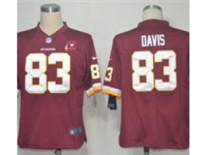 Nike NFL Washington Redskins #83 Fred Davis Red Jerseys W 80TH Patch(Game)