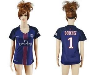 Womens Paris Saint-Germain #1 Douchez Home Soccer Club Jersey