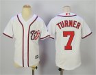 Nationals #7 Trea Turner White Youth New Cool Base Jersey