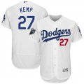 Dodgers #27 Matt Kemp White 2018 World Series Flexbase Player Jersey