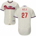 Men's Majestic Philadelphia Phillies #27 Aaron Nola Cream Flexbase Authentic Collection MLB Jersey