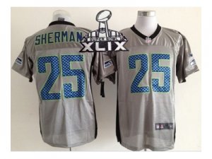 2015 Super Bowl XLIX Nike Seattle Seahawks #25 Richard Sherman grey jerseys[Elite shadow]