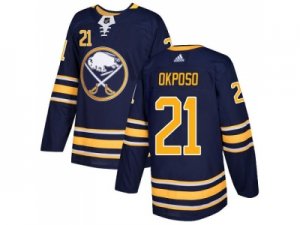 Men Adidas Buffalo Sabres #21 Kyle Okposo Navy Blue Home Authentic Stitched NHL Jersey