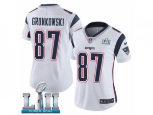 Women Nike New England Patriots #87 Rob Gronkowski White Vapor Untouchable Limited Player Super Bowl LII NFL Jersey