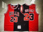 Bulls #23 Michael Jordan Split Black Red 1996-97 Hardwood Classics Mesh Jersey