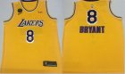 Lakers# 8 Kobe Bryant Yellow KB Patch Swingman Jersey