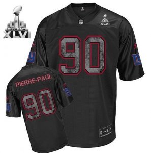 nfl New York Giants #90 Pierre-Paul Black Super Bowl XLVI (Black United )