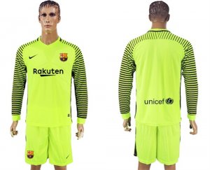 2017-18 Barcelona Goalkeeper Long Sleeve Soccer Jersey