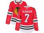 Womens Adidas Chicago Blackhawks #7 Brent Seabrook Authentic Red Home NHL Jersey