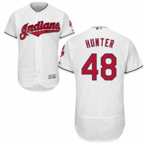 Men\'s Majestic Cleveland Indians #48 Tommy Hunter White Flexbase Authentic Collection MLB Jersey