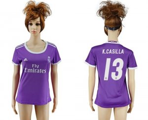 Womens Real Madrid #13 K.Casilla Away Soccer Club Jersey