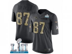 Men Nike New England Patriots #87 Rob Gronkowski Limited Black 2016 Salute to Service Super Bowl LII NFL Jersey