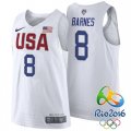 Harrison Barnes USA Dream Twelve Team #8 2016 Rio Olympics White Authentic Jersey
