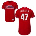 Men's Majestic Philadelphia Phillies #47 Larry Andersen Red Flexbase Authentic Collection MLB Jersey