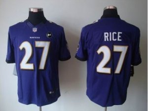 Nike Baltimore Ravens #27 ray rice purple jerseys[Limited Art Patch]