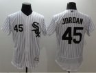 Chicago White Sox #45 Michael Jordan White(Black Strip) Flexbase Authentic Collection Stitched Baseball Jersey