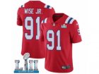Youth Nike New England Patriots #91 Deatrich Wise Jr Red Alternate Vapor Untouchable Limited Player Super Bowl LII NFL Jersey