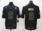 Mens New Orleans Saints #9 Drew Brees Black 2020 Salute To Service