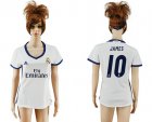 Womens Real Madrid #10 James Home Soccer Club Jersey
